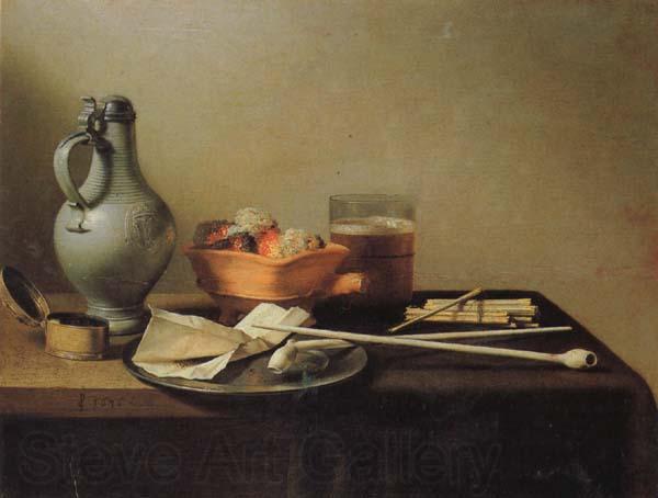 Pieter Claesz Pipes and Brazier Norge oil painting art